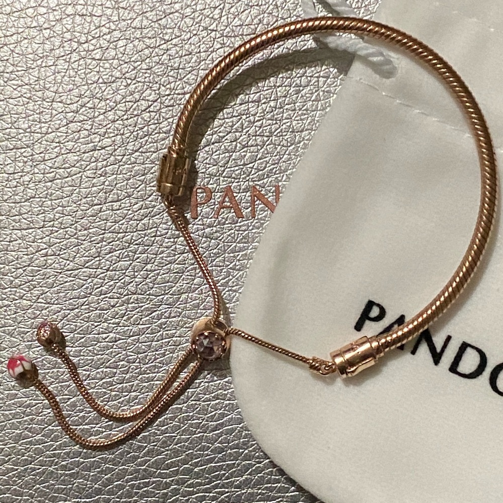 Authentic Peach Rose Gold adjustable Pandora